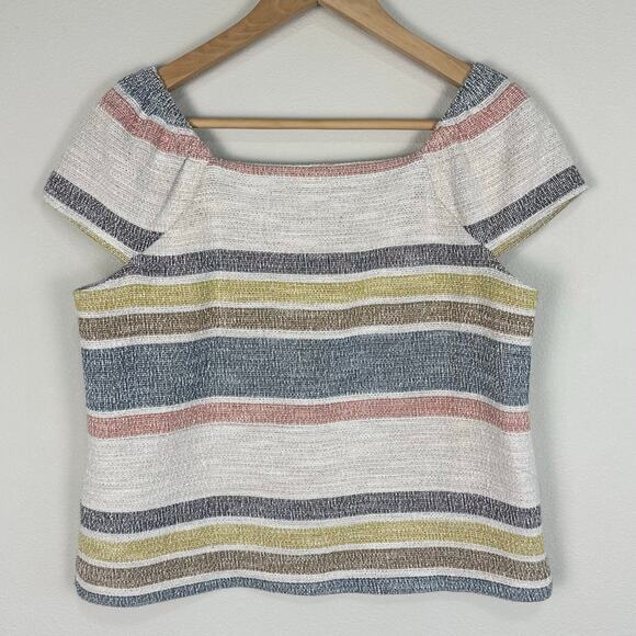 MADEWELL | Texture & Thread Button-Front Top in Stripe Cotton EUC | Medium - Picture 6 of 10